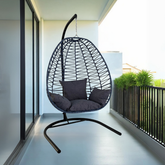 Armut Model Minderli İp Örgü Salıncak Lacivert